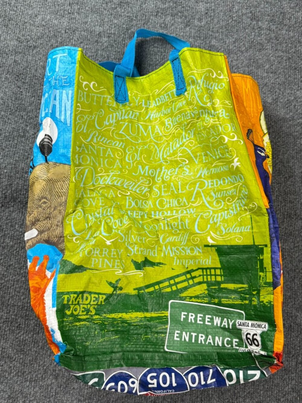 Trader Joe's Southern California Reusable Shopping Bag Tote LA San Diego Pasaden